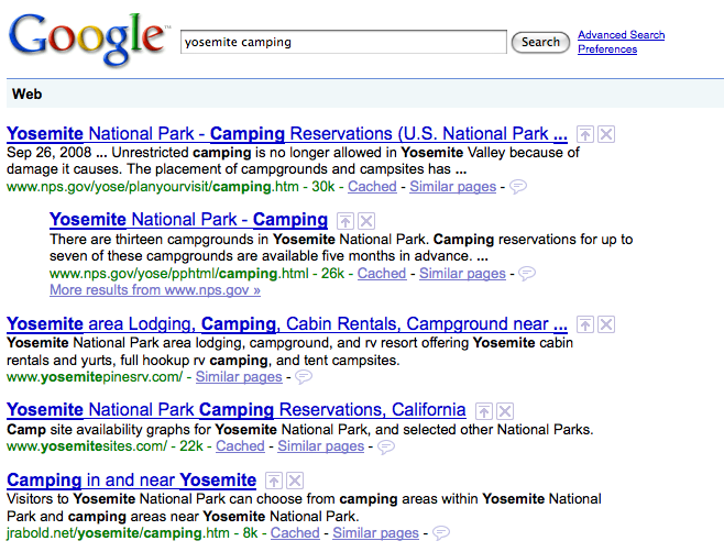 yosemite camping google search