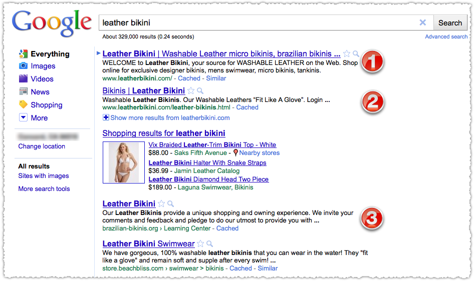 Leather Bikini Google SERP