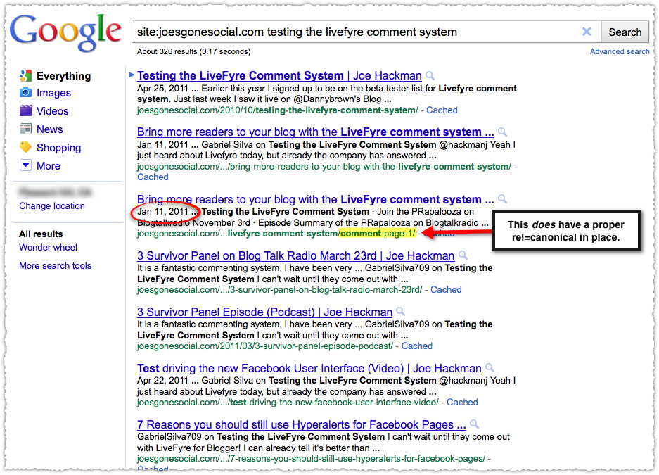Comment-Page-1 in SERP