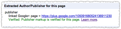 Google+ Rel Publisher Success