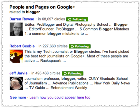 Search+ People and Pages Blogger