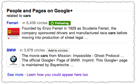 Search+ People and Pages for Cars