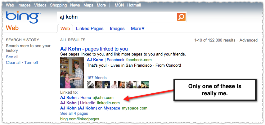 AJ Kohn Linked Pages Search Result