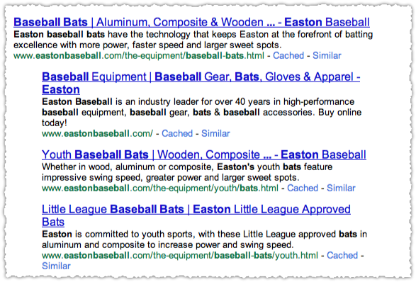 Easton Baseball Bats Google Results JavaScript Off