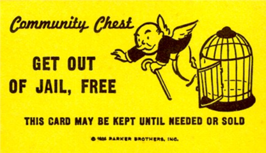 Get Out Jail Free Monopoly Card