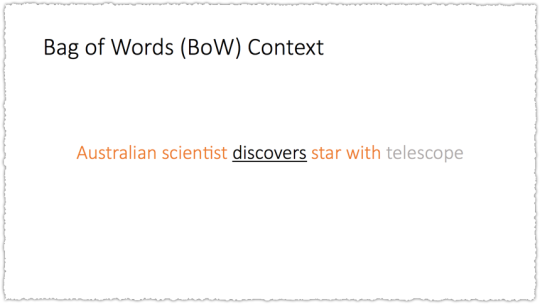 Word Embeddings using BoW Context